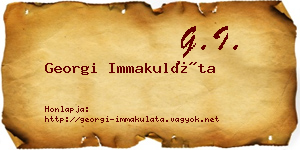 Georgi Immakuláta névjegykártya